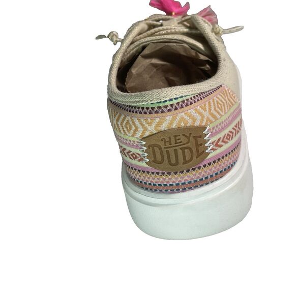 Hey Dude Womens Cody Boho Natural size 8 festival shoes w beaded feather accents - Picture 11 of 16